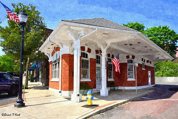 Perkasie Historical Society Museum, former Lehigh Valley Transit Trolley Station: Historic Designation  (artistic version)