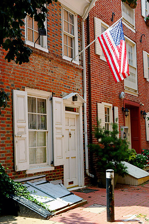 USA Flag on Elfreths Alley Home
