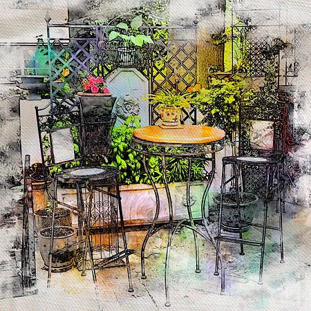 Sidewalk Table for Two (Treasure Trove)