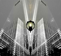 BW w/splash yellow - skyscraper w/light